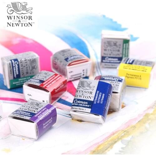 Winsor & Newton Cotman Solid Watercolor Paint Half Block Portable Paint Hand Drawn Anime Transparent Watercolor Painting Pigment