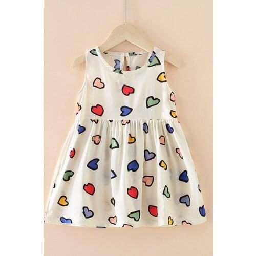 1-6 Years Baby Summer Girl Princess Dress Cotton Cherry Dresses Polka Dot Kids Dresses for Girls Children Clothing