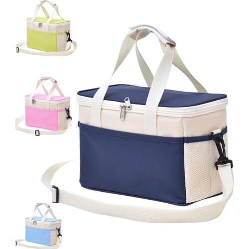 Portable Insulation Lunch Bag Oxford Cloth Ice Pack For Traveling Outdoor Student Lunch Box Thermobag Women Men Shoulder Handbag