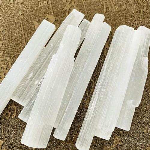 Natural Selenite Quartz Crystal Sticks Natural Stone and Mineral Specimen for Air Cleanning Mineral Specimen Point Healing Stone