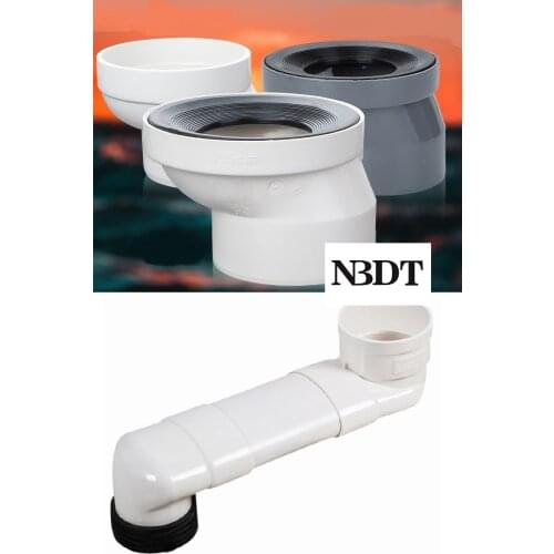PVC Plastic Toilet Drain Relocation Offset Flange Adapter Extension Oval Pipe Adapter Bath Remodeling Plumbing Drainage