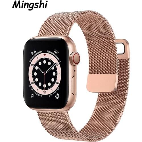 Straps For Apple Watch Series 6 Band SE 44mm 40mm iWatch 5 4 Milanese Strap For Applewatch 3 42mm 38mm Stainless Steel Bracelet
