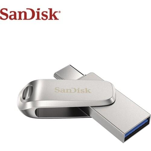 SanDisk Ultra Dual Drive Luxe USB 3.1 Type C 128GB 64GB 32GB Flash Disk 256GB 512GB Metal Memory Stick USB Type A Pendrive