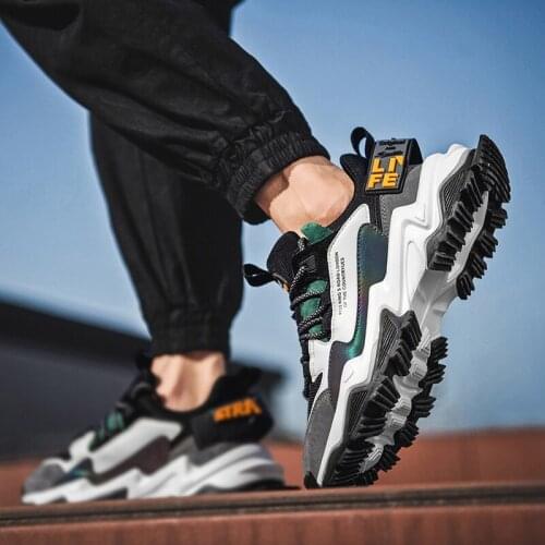 Spring New Fashion chunky Sneakers Breathable Running Shoes For Men Outdoor No-slip Hard-wearing Jogging Sports Shoes Zapatillas