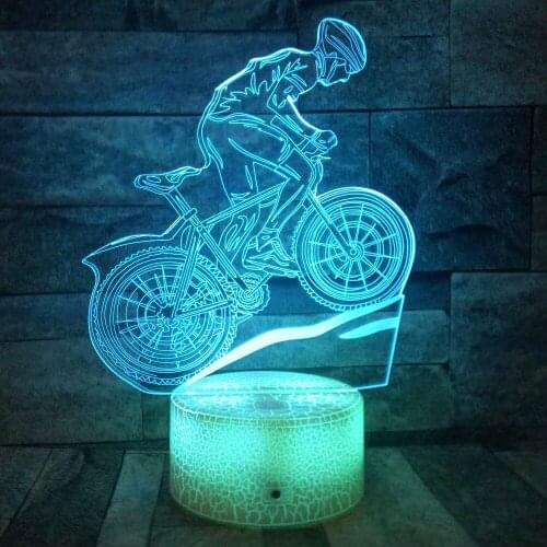 Bicycling 3d Lamp 7 Color Led Night Light For Kids TouchUsb Table Lampara Lampe Baby Sleeping Bluetooth Speaker Nightlight Gift