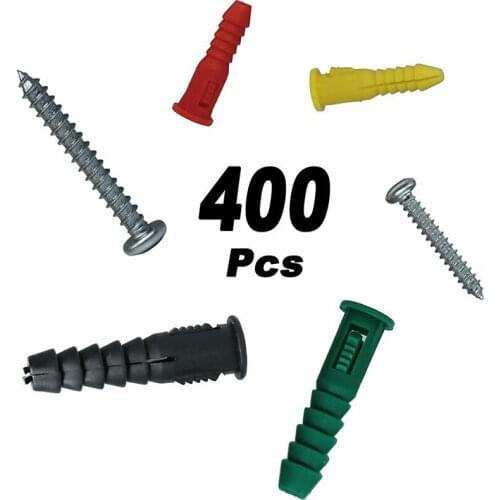 Phillips Self Tapping Wood Screws and Ribbed Anchors Assortmen Screws Kit 400Pcs