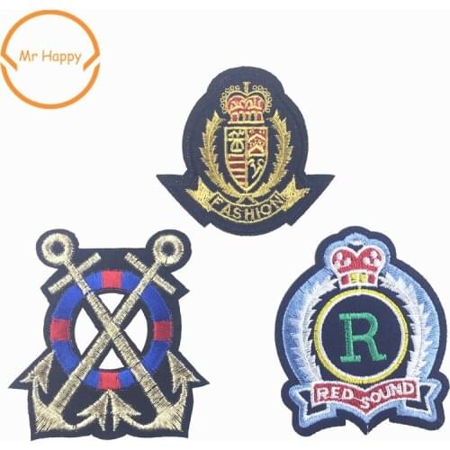 1PC Embroidered Badge Iron on Patches for fashion Clothes Applications Fabric Stickers backpack sewing appliques