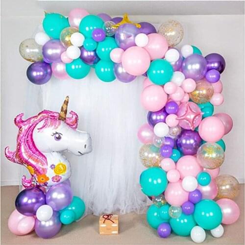 111Pcs/Set Birthday Balloon Arch Kit Pink Balloons Kids Birthday Party Decoration Baby Shower Supplies Bride To Be Wedding Decor