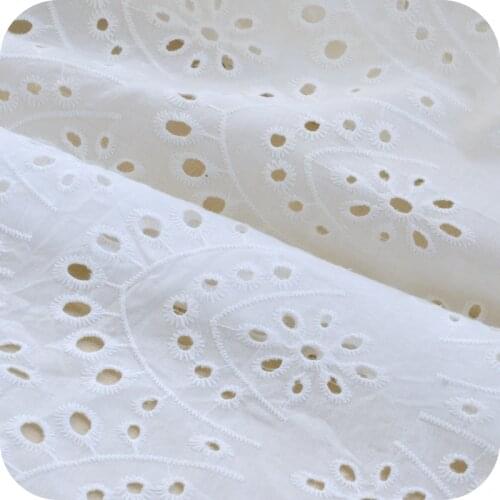 New 2meters/pack 45cm/17.7'' White Hollow Out Cotton Lace Fabric Embroidered Lace Fabrics DIY Tshirt Accessory X248