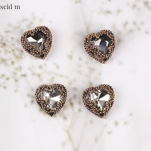 5 Pcs/Lot Retro Lace Crystal Diamond Plate Flower Rhinestone Button Jewelry Scarf For Hair Accessories Sewing Decorative Coat