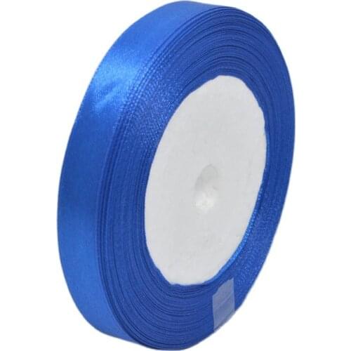 25yards 4/8" (12mm) Satin Ribbon Wedding Party Table Anniversary Cake Flower Decorating Royal Blue Head wreaths accessories