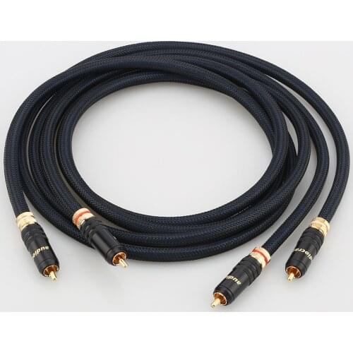 Audiocrast A10 5N OFC pure copper silver plated RCA interconnet cable Gold plated RCA jack connector