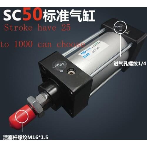 Free shipping SC50*(25-100) 40mm Bore Stroke have 25 to1000 can choose SC Series Single Rod Standard Pneumatic Air CylinderSC50