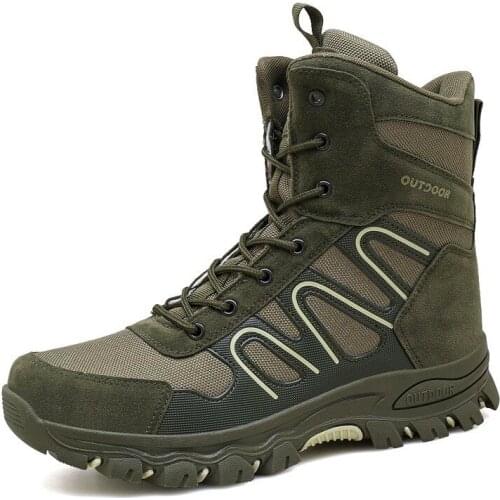 Brand Men Military Boots Quality Special Force Tactical Desert Boots Combat Ankle Boats Army Work Shoes Leather Snow Boots 47