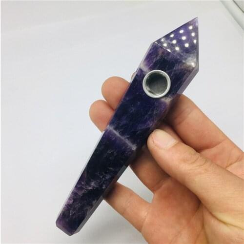15cm natural dream amethyst crystal pipe amethyst crystal quartz Cigarette holder