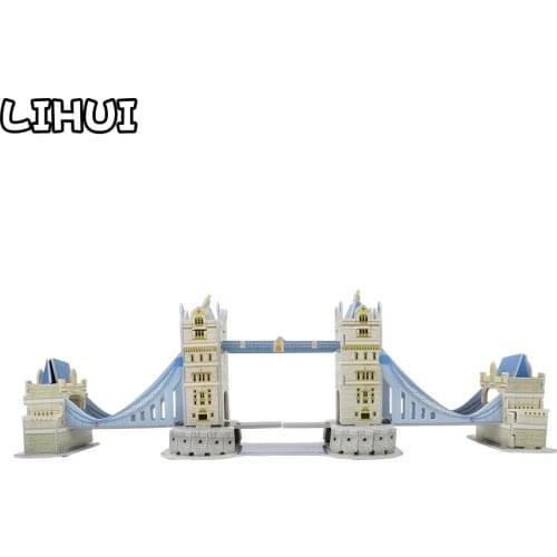 Kids Toys London Tower Bridge 3D Puzzle Cardboard Paper Assembled Building Model Toys for Children World Souvenir DIY Funny Gift