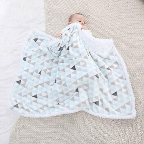 Baby Blanket Soft Bath Towel New Born Swaddling Children Printed Quilt Autumn Winter Double Wrapped Lamb Cashmere Play Mats AC34