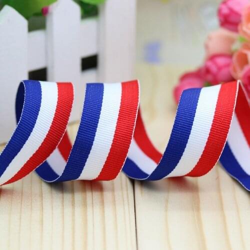 DHK 1'' 5yards navy blue printed grosgrain ribbon hair bow diy party decoration wholesale OEM 25mm C1424