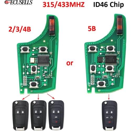 Remote Key Electronic Circuit Board 315mhz 433mhz ID46 Chip for Chevrolet Aveo Cruze for Opel Astra J Zafira C Adam for Buick