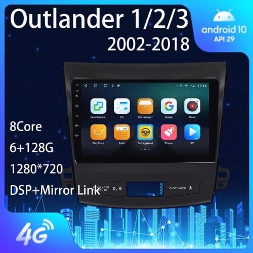 For Mitsubishi Outlander 1 2 3 GF0W GG0W 2002-2018 Right Hand Driver Citroen C-Crosser Peugeot 4007 Android Auto Autoradio Car