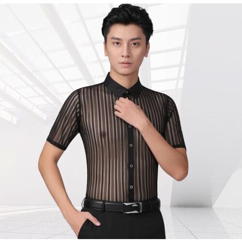 DOUBL Brand Latin dance clothes for mens competition professional ballroom salsa dance training clothes sexy Latin top suit