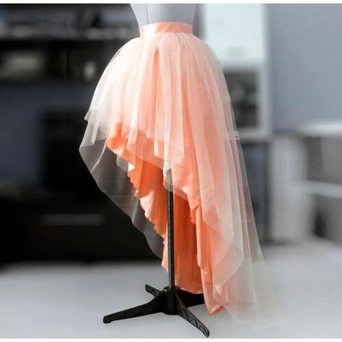 Tulle Wedding Skirt Blush Layered Skirt High Low Ball Gown Skirt Blush Formal Taffeta Skirt Bridesmaids Skirts Woman Wedding