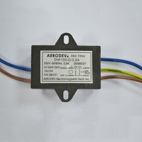 Aerodev Power Supply filter DNF103-G-2.5A Single Phase EMI Filter 2.5A 250V 50-60Hz DNF103 Series Low leakage current