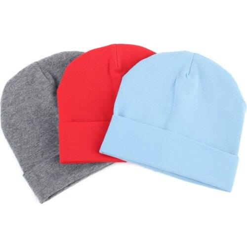 Cotton Soft Elastic Children Beanie Hats HeadWear Newborn Baby Autumn Solid Color Skullies Girls Boys Winter Warm Caps Bonnet
