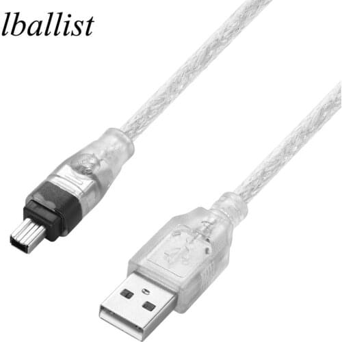 Lballist 1.5m 5ft USB2.0 Male to IEEE1394 Male 4Pin Firewire Cable Foil+Braided Shielded only For DCR-TRV75E DV