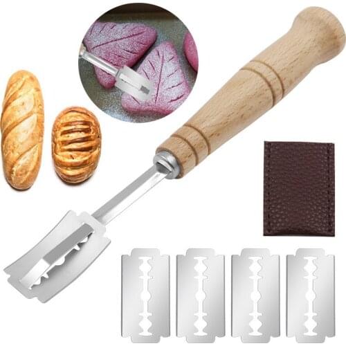 Bread Cutter French Bread Blades Kitchen Gadgets Normal Wood Long Handle Baking Accessory European Style Curved Arch Toast Knife