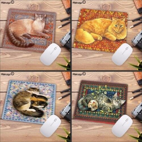 Mairuige Cute Cat on Persian Carpet Animal Gaming Keyboard Anti-slip Mice Mat Computer Mousepad for Dota 2 LOL Gamer Mouse Pad