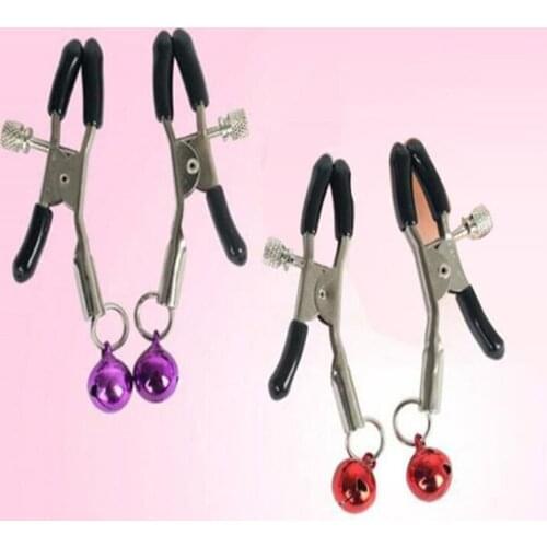 Metal clip, bell, couples alternative toys, female body sex flirting tools, torture,adult supplies,sex doll breast 2pc/lot B037