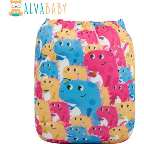 New Arrival! ALVABABY Digital Positioning Cloth Diapers Baby with 1pc Microfiber Insert