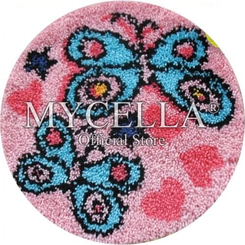 NEW Threads embroidery Latch Hook Rug Kit Cartoon butterfly DIY Needlework Unfinished Crocheting Rug Yarn Cushion Mat Carpet Rug