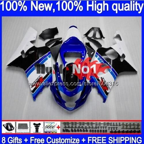 Body For SUZUKI GSXR 600 750 CC GSX R750 K4 GSX-R600 15MC.9 GSXR-750 GSXR600 04 05 GSXR750 2004 2005 04 05 Fairing Black Blue