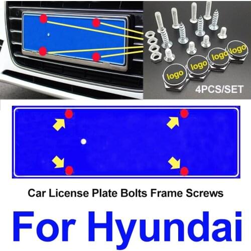 1set Original Emblem Car Styling Auto Front Trunk License Plate Frames Screw Cap Covers For IX20 IX30 IX35 I40 Accessory