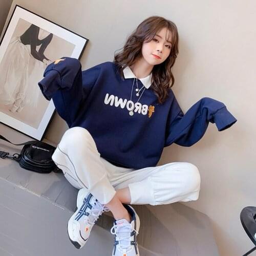 Autumn Loose Oversized White Harajuku Tops Cool Kpop Fashion Loose Womens Letter Unisex High Street Punk Chic Sweatshirts