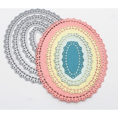 Oval Lace die cut DIY Scrapbooking Photo Album Paper Card Craft Cute Embossing Metal Cutting Dies Stencils Scrapbooking