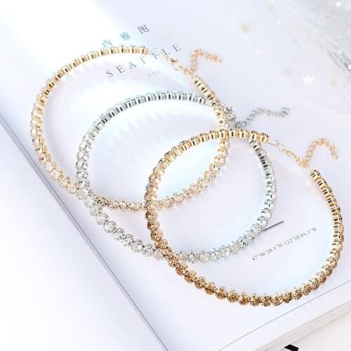 Necklace New Product Rhinestone Crystal Luxury Single Row Creative Fashion Retro Temperament Senior Banquet Party Accessories