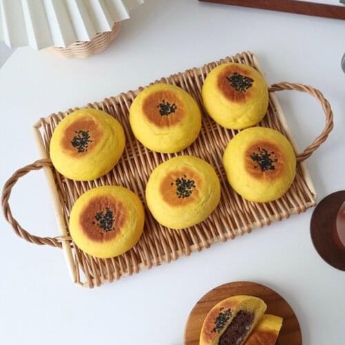 Hand-woven Rectangular Hollow Fruit Vegetable Basket Tray with Two Handle Wicker