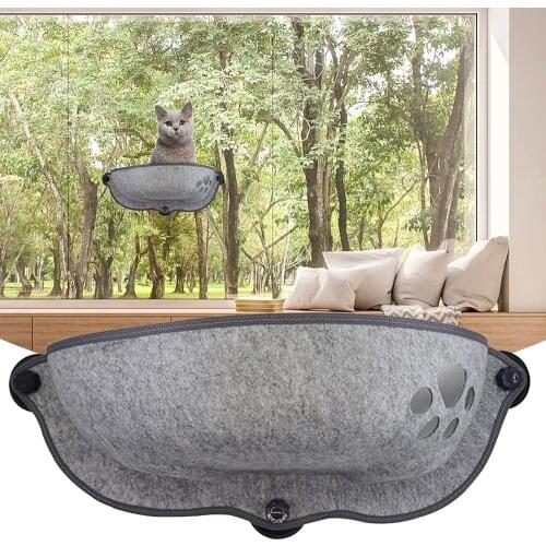 Cat Window Hammock With Strong Suction Cups Pet Kitty Hanging Sleeping Bed Storage For Pet Warm Ferret Cage Cat Shelf Seat Beds