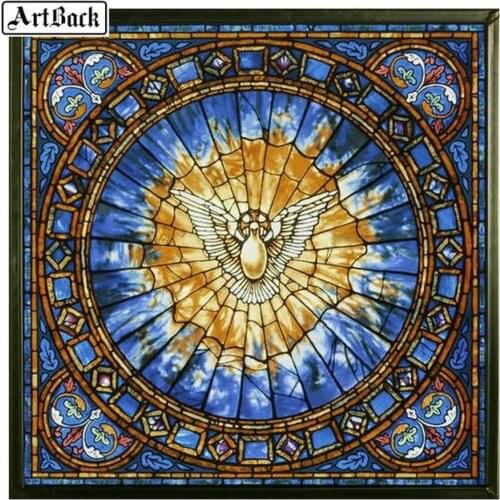 Religious stained glass painting 5d diy diamond painting 3d diamond embroidery sticker full square diamond mosaic mural