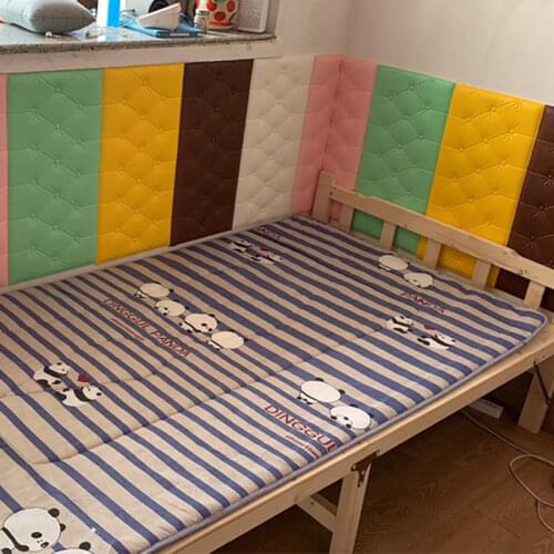 Pink Thick Background Wall Stickers Baby Headboard Anti-collision Soft Package Kids Room Tatami Wall Thick Foam Wall Stickers