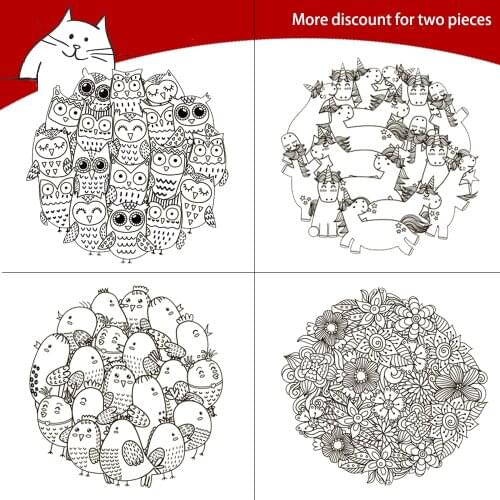 Full Page Animals and Flowers Clear Stamps For Scrapbooking Card Making Photo Album Silicone Stamp DIY Decorative Crafts