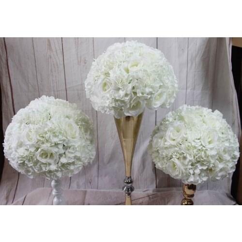 SPR Free shipping!10pcs/lot 35CM DIA. wedding artificial hydrangea ROSE flower ball table flowers centerpiece decoration