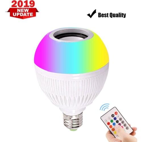 LED Light Bulb Energy Save Wireless Remote Control Magic Colorful Music Ball Lamp Bluetooth Speaker 24key Remote Control Bulb