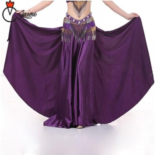 Performance Women Belly Dance Skirt Side Split Elastic Waist Silk Satin Skirts belly dance skirt White dresses clothes