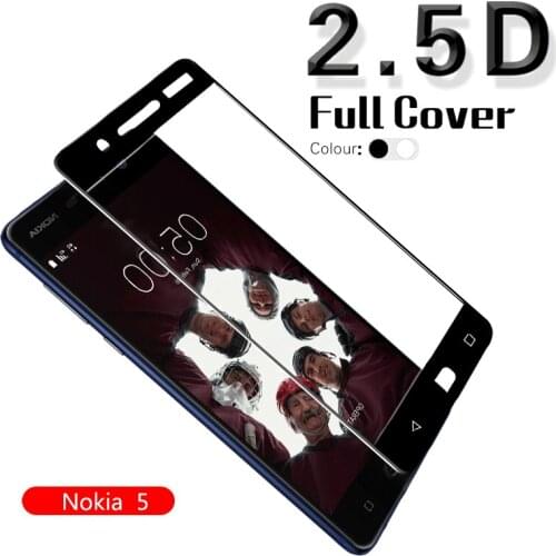 2.5D Full Cover Tempered Glass Film For NOKIA 5 TA-1024 TA-1027 TA-1044 TA-1053 Screen Protector Glass Front Cover Film Glass