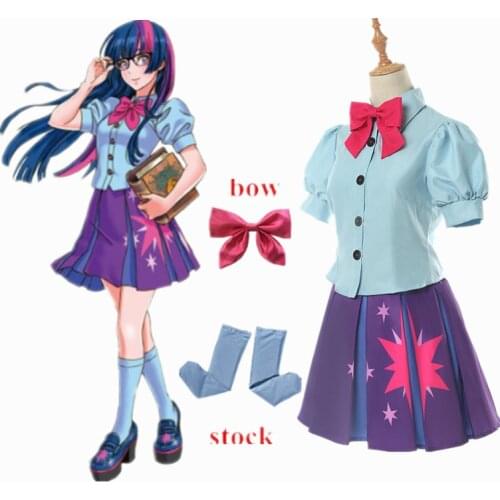 Twilight Sparkle Costume Human Dress Cosplay Costume Adult Pink Suit Halloween Carnival Cosplay Costumes For Women Girls uniform