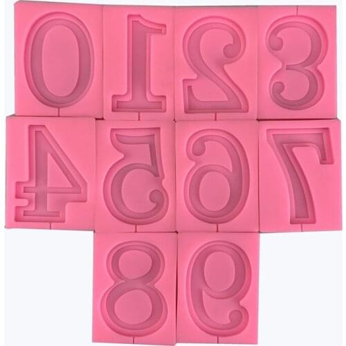 0-9 Arabic Number Lollipop Chocolate Insert Cake Mold Kitchen baking silicone mold Wedding anniversary cake decoration tools